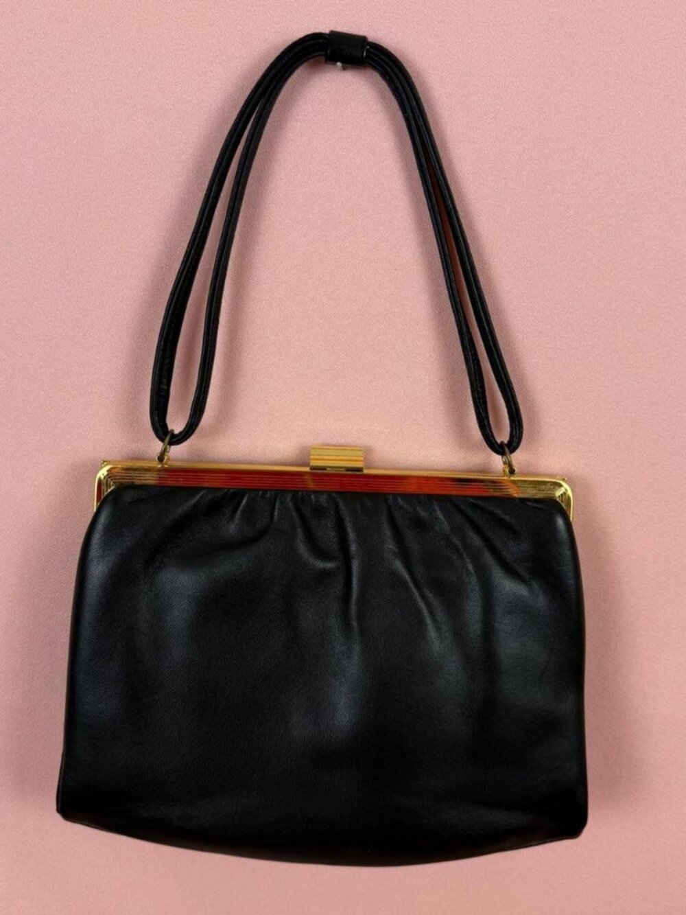 Vintage Black Leather Purse